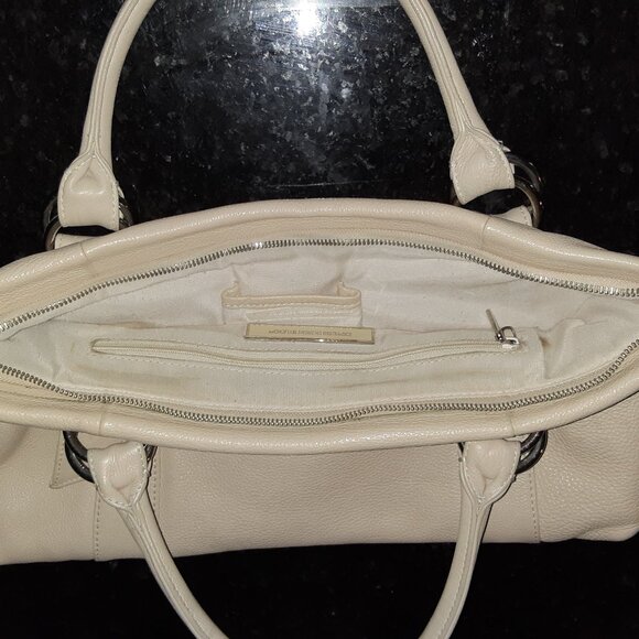 Express Design Studio * Buff Ecru Beige Cream Tan Purse * Soft Leather * VGUC * - Picture 9 of 12